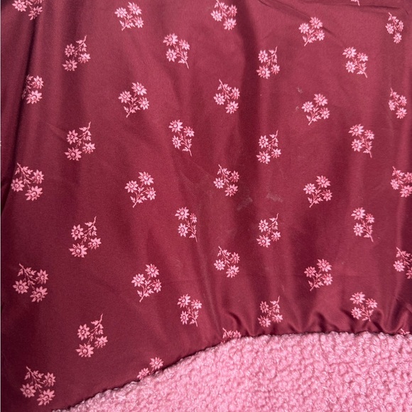 Universal Thread Pink Floral Colorblock Quarter-Zip Sherpa Pullover Jacket - Picture 10 of 10